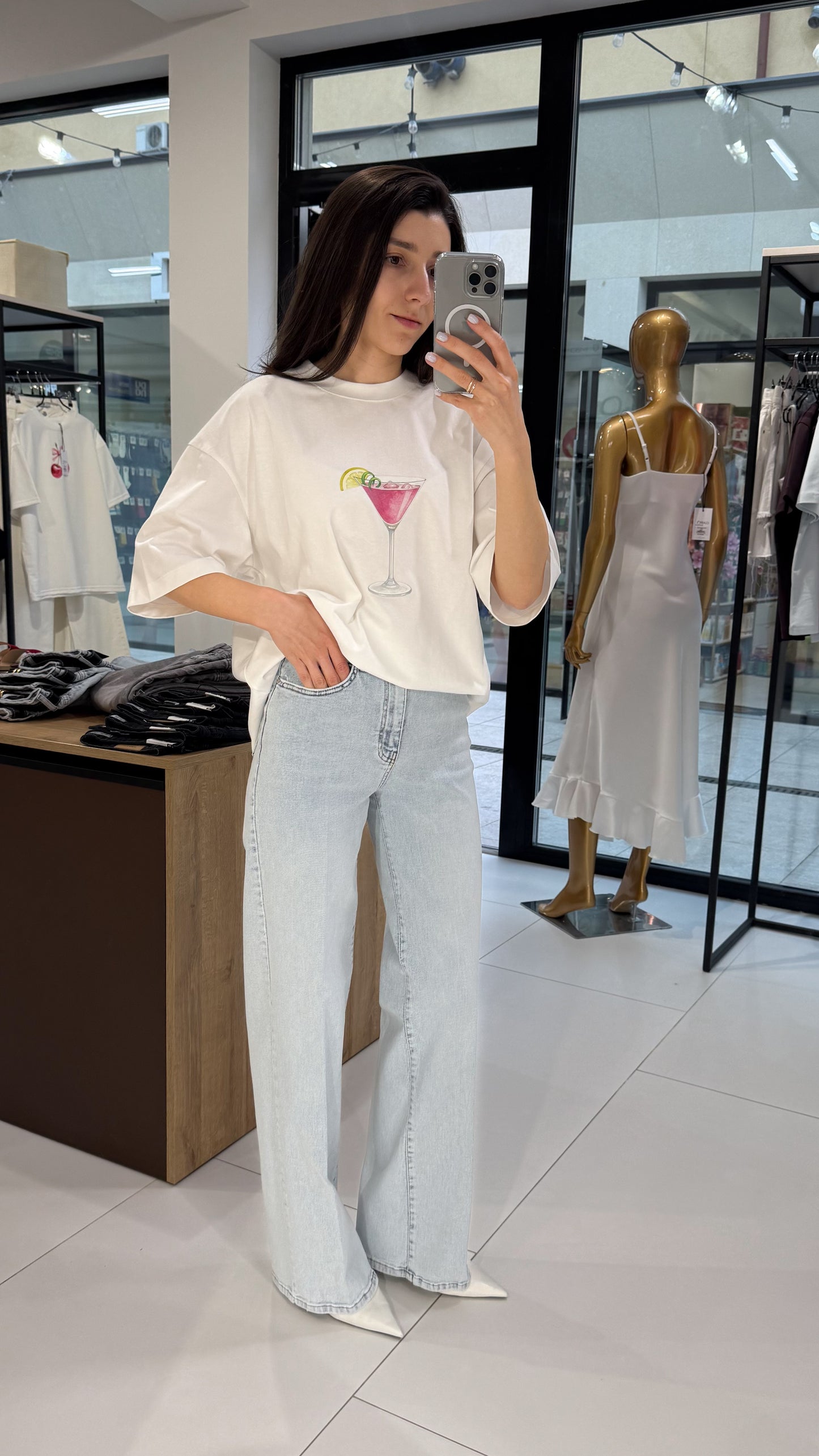 Джинси палацо блакитні