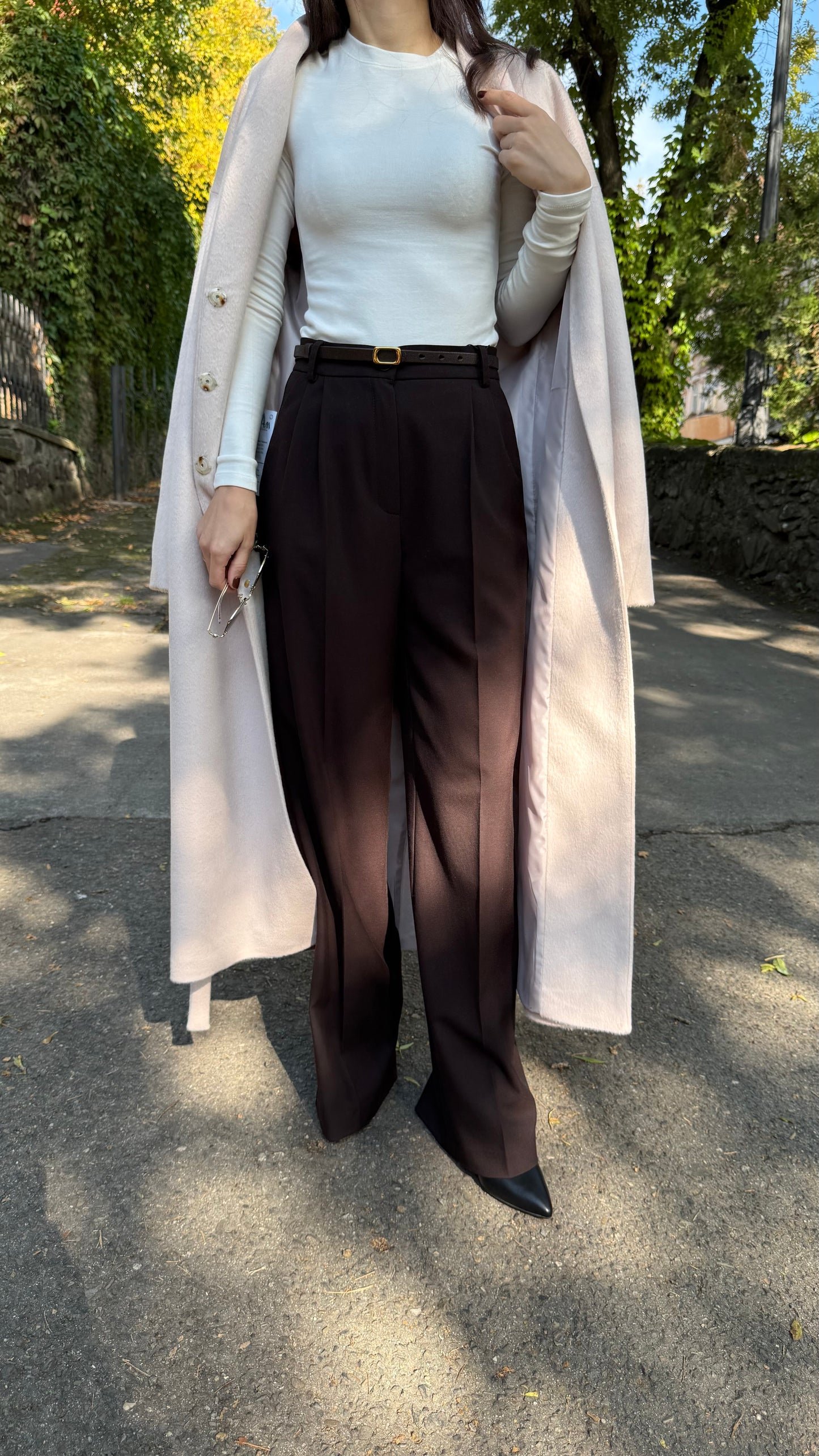 Штани палацо з вовни