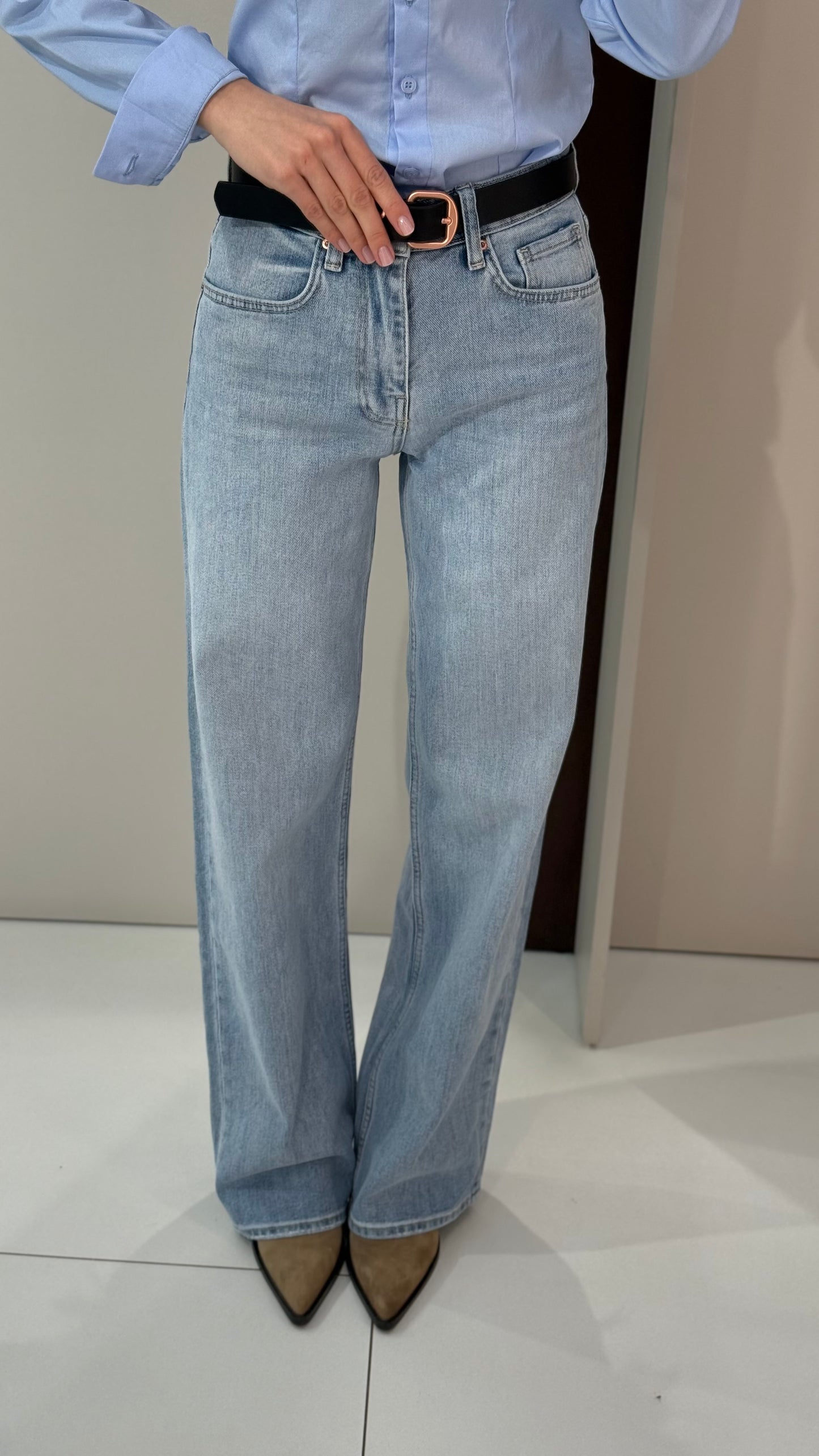 Джинси wide leg blue