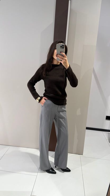 Штани шкіряні прямі зі стрілкою