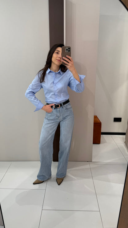 Джинси wide leg blue