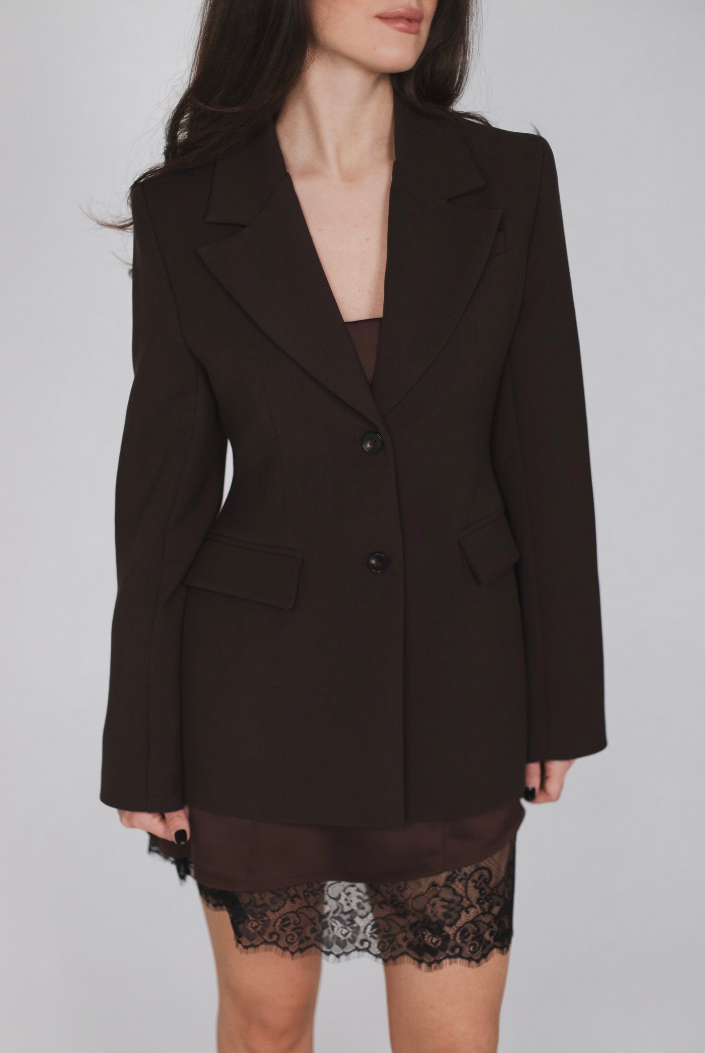 Піджак силуетний шоколадний