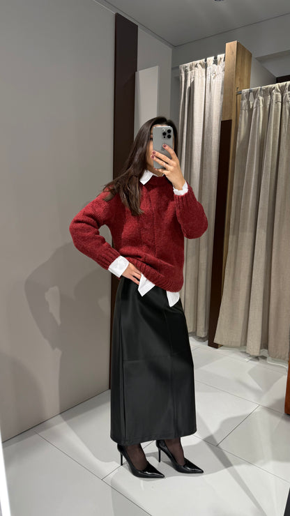 Светр з вертикальним колоском