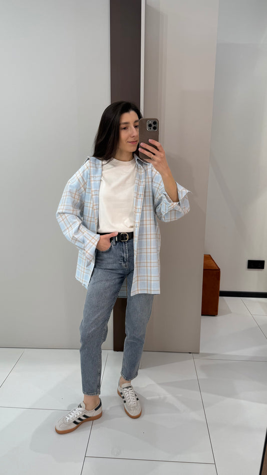 Джинси мом slim блакитні