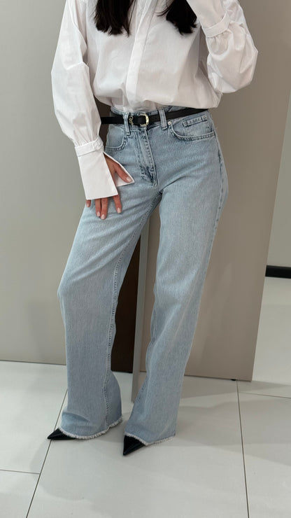 Джинси wide leg з необробленим низом