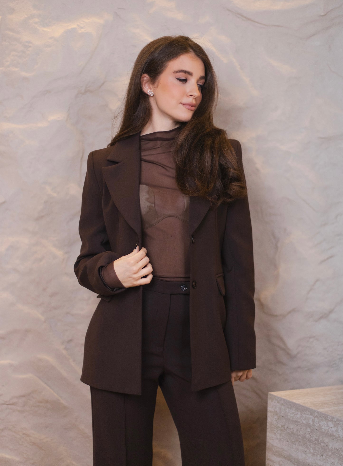 Піджак силуетний шоколадний