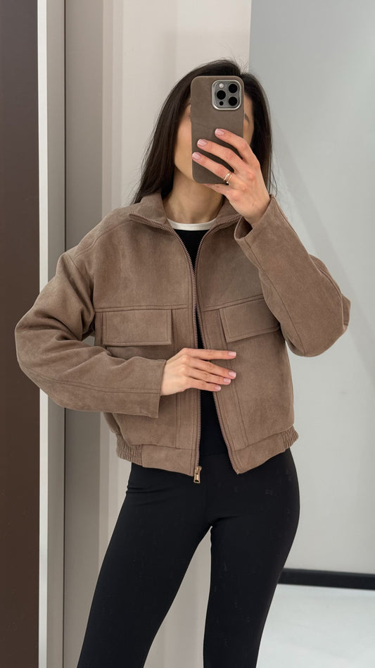 Бомбер із замші