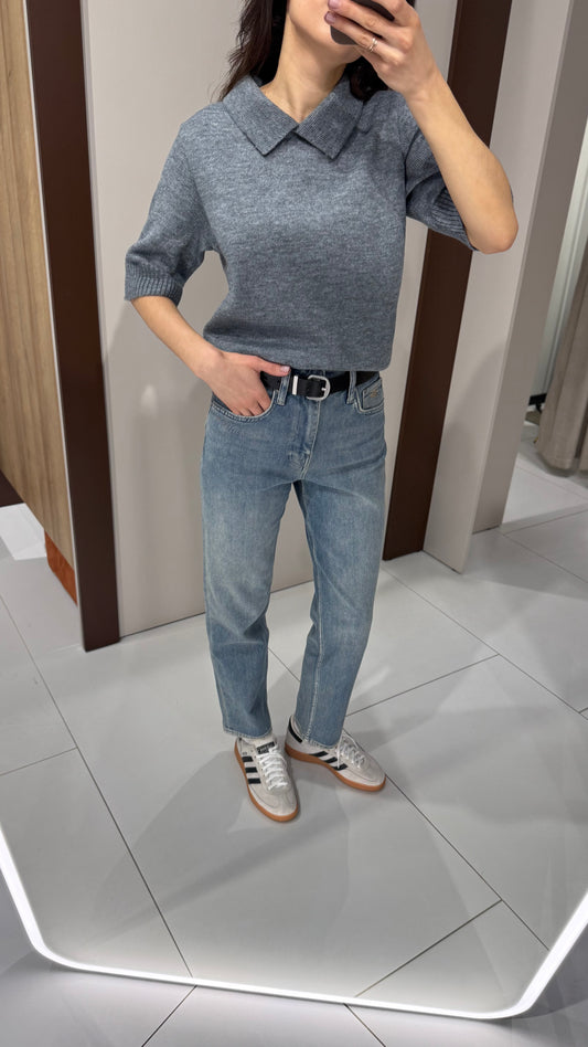 Джинси мом блакитні