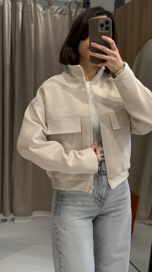 Бомбер із замші