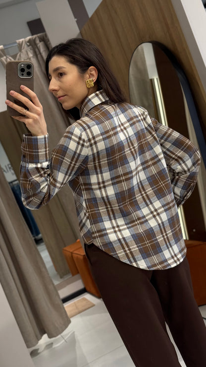 Сорочка силуетна в клітинку