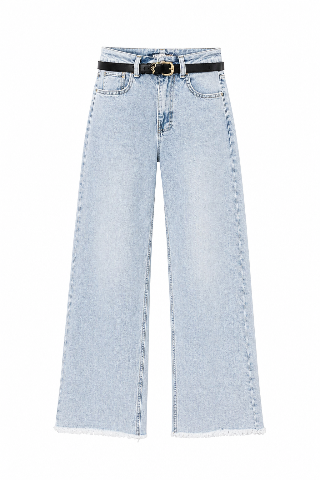Джинси wide leg з необробленим низом