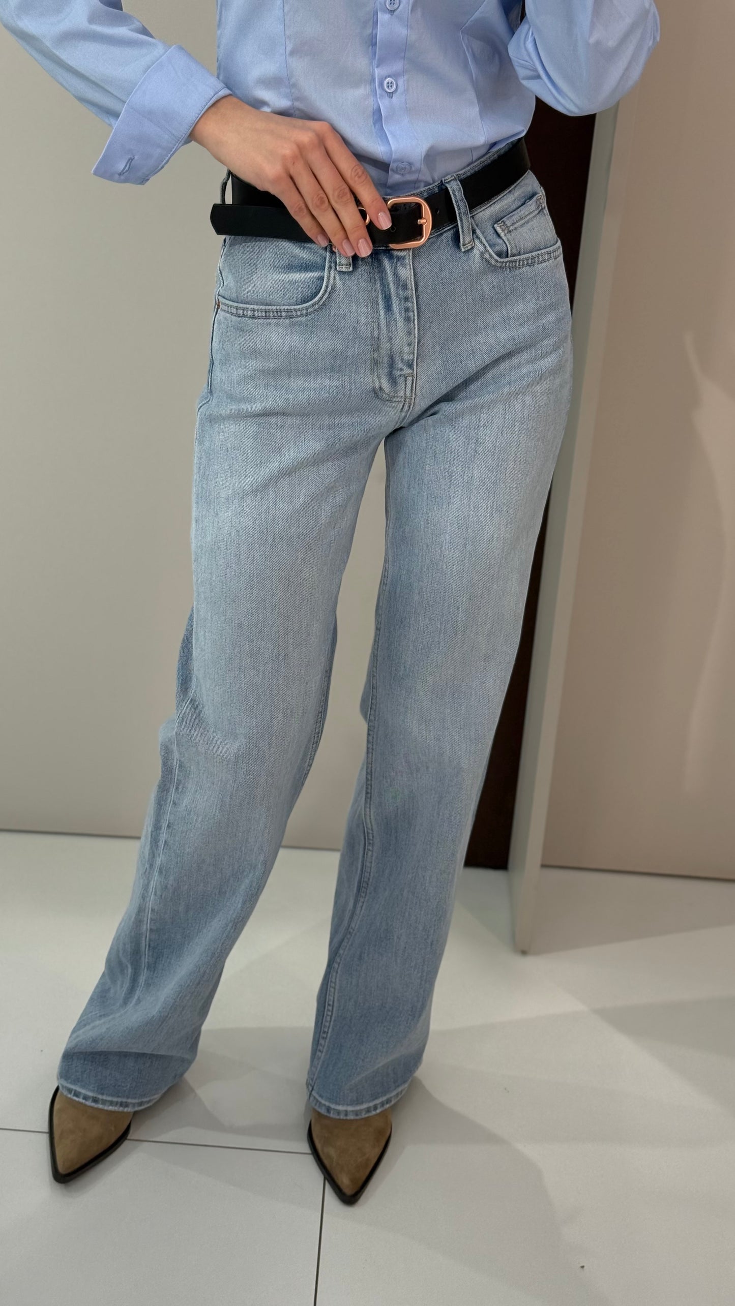 Джинси wide leg blue