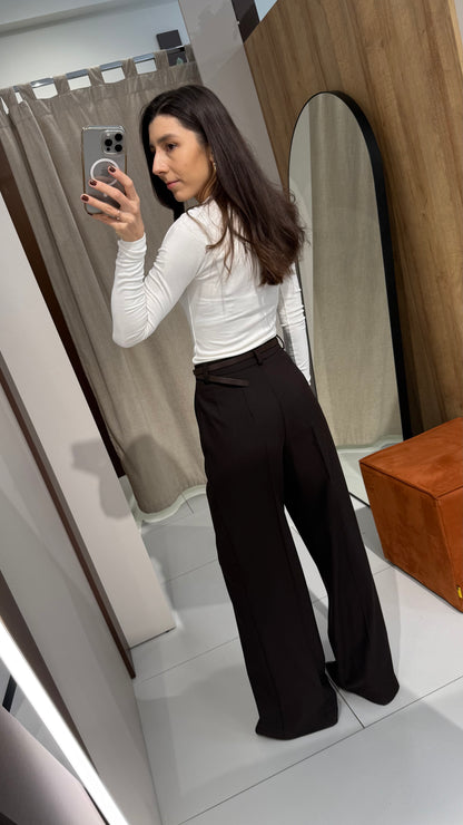 Штани палацо з вовни