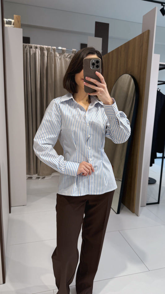 Сорочка силуетна в смужку