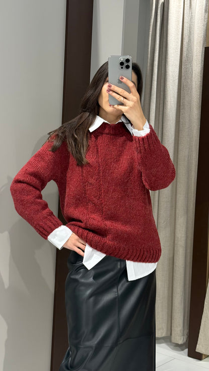 Светр з вертикальним колоском