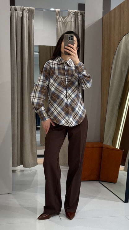 Сорочка силуетна в клітинку