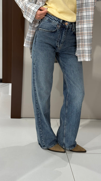 Джинси сині wide leg