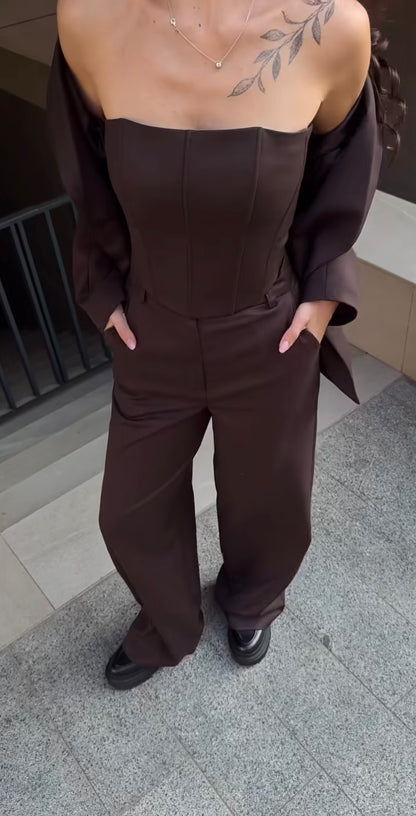 Корсет шоколадний